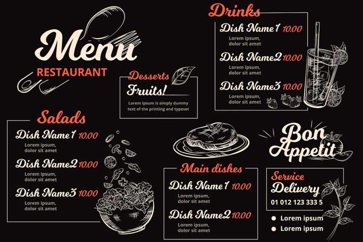 نمونه طراحی منو