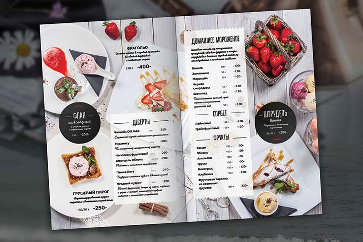 نمونه طراحی منو رستوران