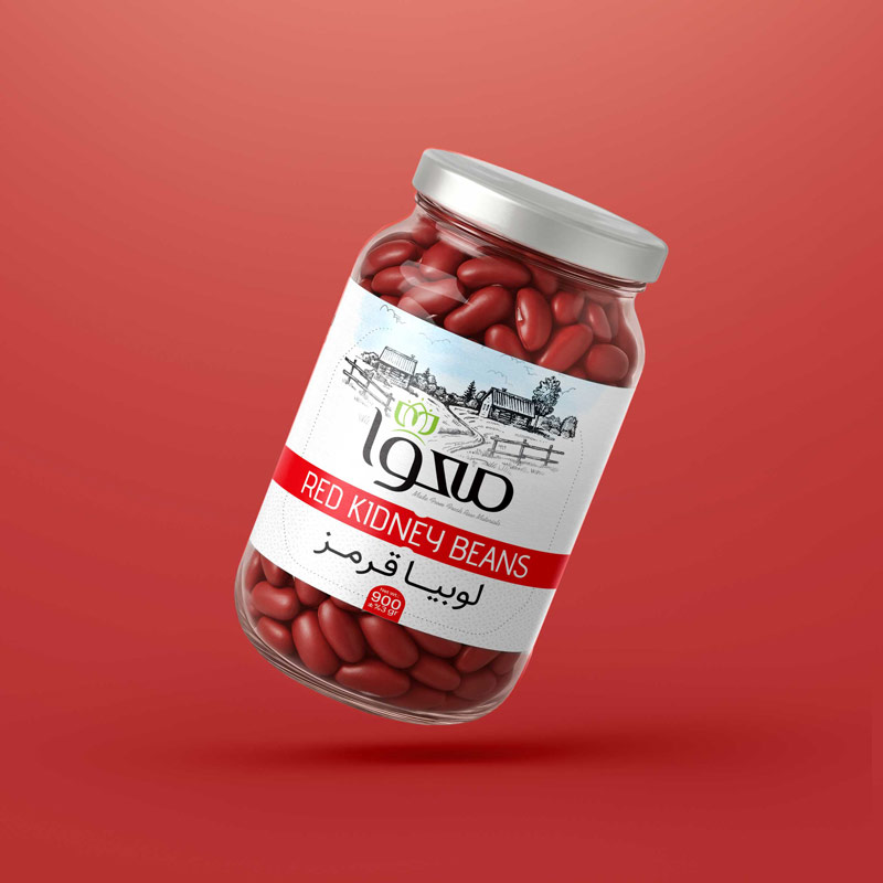 طراحی لیبل لوبیا قرمز معوا